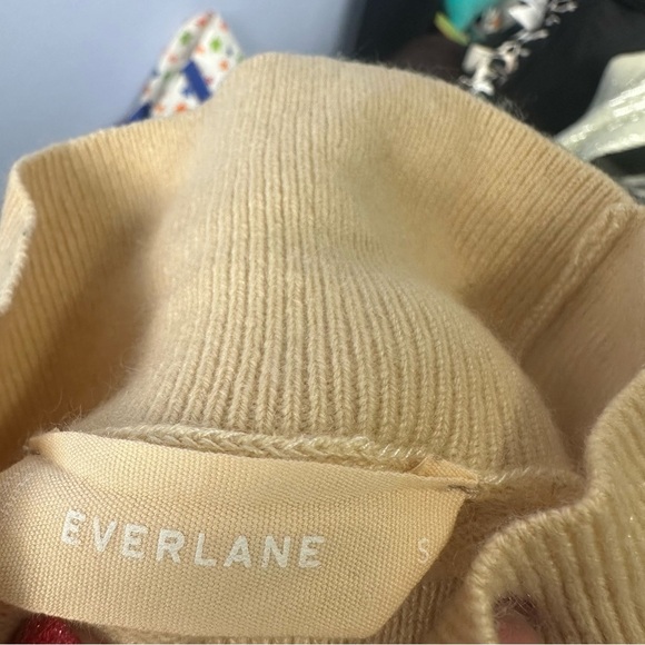 Everlane Tan Cashmere Mockneck Sweater Small - Picture 2 of 5
